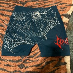 CIVIL REGIME Spider Web Design Shorts